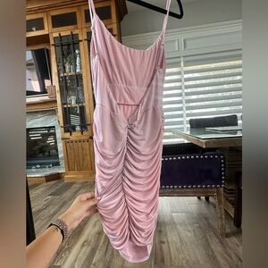 Pink dress with open back